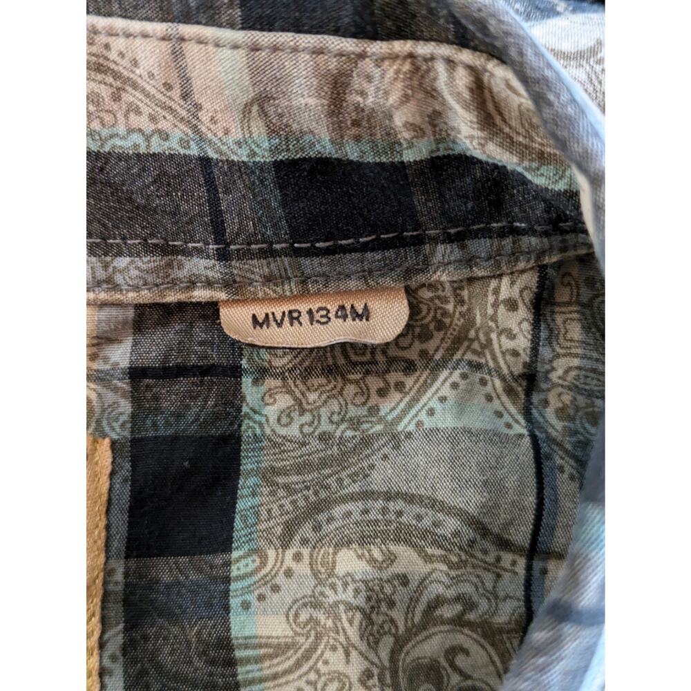 Wrangler Retro Mens XL Shirt Black Pearl Snap Paisley Plaid Button Up Pocket Top - Picture 11 of 12